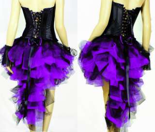 Purple Black Burlesque Moulin Rouge Mardi Gras Dance show Ball Dress 