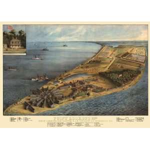   LOOKOUT MARYLAND (MD) PANORAMIC CIVIL WAR MAP 1863: Home & Kitchen