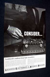LOCKHEED avionics endless loop tape recorder 1959 Ad  