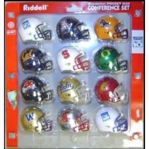  Pac 10 Conference 11pc Mini Replica Helmet Set Sports 