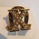 10K GOLD VINTAGE CHI OMEGA FRATERNITY SORORITY SEED PEARL PIN