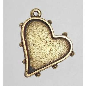  Small Hobnail Heart Bezel, Bronze Plate: Arts, Crafts 