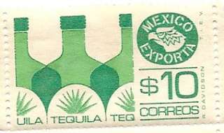 New Uncirculated Mexico Exporta Tequila $10 Stamps RARE  