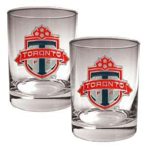 Toronto FC MLS 2pc Rocks Glass Set   Primary Team Logo 