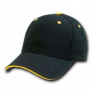    SANDWICH VISOR BASEBALL BLACK/GOLD HAT CAP HATS: Everything Else