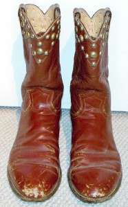 vtg men JUSTIN 3802 roper western cowboy stud boots shoes leather 10 B 