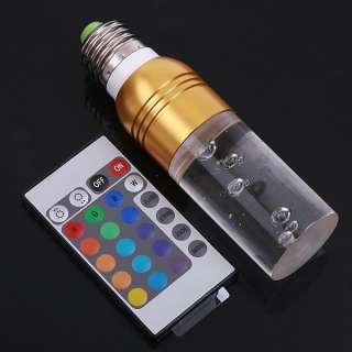 3W RGB 7 Colors E27 Wirless Remote Control Crystal LED Light Bulb 