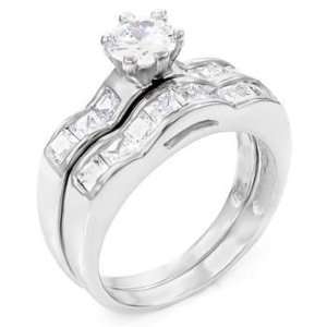 Bedazzling Sterling Silver Wedding Ring Set, Crafted with Top Quality 