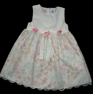 Girls Dress BABY TOGS Ivory Lace Floral Party Spring 4T  