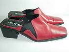 womens red leather moda mules clogs career comfort dres quick
