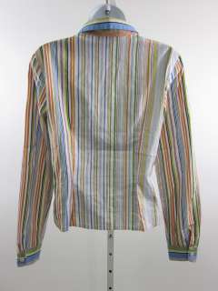 MILLY Multicolored Striped Button Down Shirt Top Sz 6  