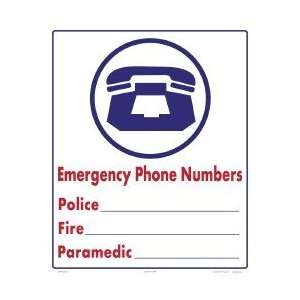  Sign Emergency Phone Numbers 6004Wa1012E 