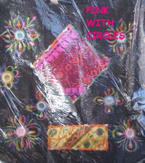 Hemp ORGANIC Cotton Tote Bag Purse SILK Embroidery  