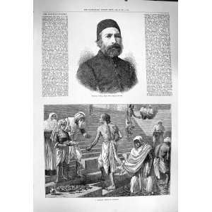  1877 Edhem Pasha Gand Vizier Bathing Scene Benares