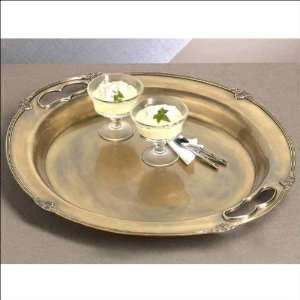  R230   Antique Brass Tray with Cutout Handles Kitchen 