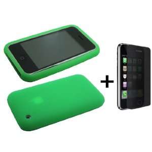 Baby Green Silicone Soft Skin Case Cover for iPhone 3G ***BUNDLE WITH 