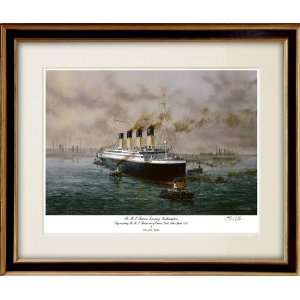  R.M.S. Titanic Leaving Southampton   Signed by E.D. Walker 