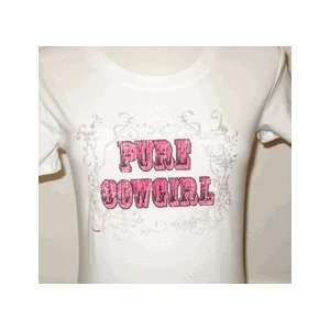  White Pure Cow Girl Tee Shirt (M): Everything Else