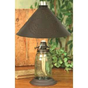   Quart Mason Jar Oil Lamp with Tin Western Star Shade: Home Improvement
