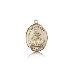   Gift 14K Solid Yellow Gold St. Timothy Medal 3/4 X 1/2 Inch: Jewelry