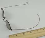   Glasses Spectacles Metal Frames Wire Arms Oval Tinted Lenses w/ Case