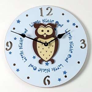   : Owl   Childrens Wall Clock(Various Color Options): Home & Kitchen