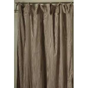  Chocolate Ticking Curtain Panel: Home & Kitchen
