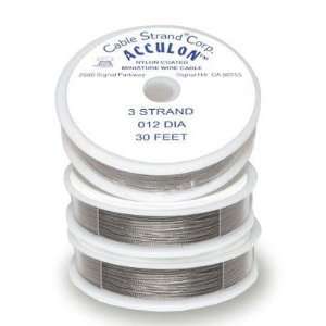  Acculon Beading Wire Tigertail Three Spools Three Sizes 