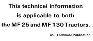 MASSEY FERGUSON 125 130 180 A4 107 TRACTORS SERVICE MANUAL OPERATORS 