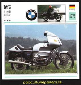 1976 BMW R 100 RS 1000 cc R100RS ATLAS MOTORCYCLE CARD  