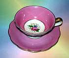 pink floral royal bayreuth bavaria tea cup and saucer set