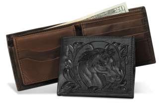 NEW Western Engraved Horsehead Leather Wallet  