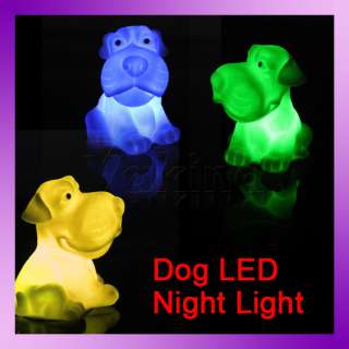 Christmas Changing 7 Color Dog Night Light Colorful LED Energy Novelty 