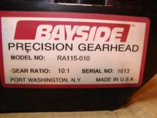 Bayside Precision Gearhead RA115 010 & Motor #21324  