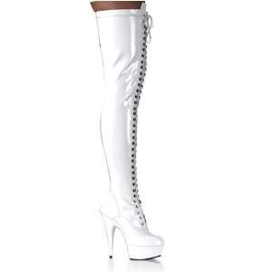   Inch Lace Up Stretch Platform Thigh Boot Side Zip Size 6 Toys & Games