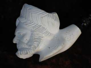 Meerschaum Pipe carved head of bearded man  