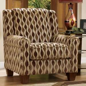  Tan Pattern Fabric Chair and Ottoman: Home & Kitchen