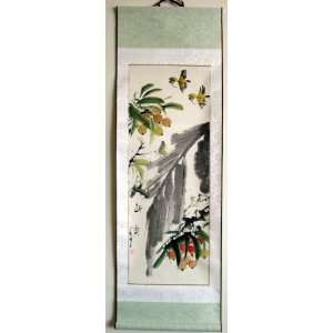  Original Chinese Watercolor Painting Scroll Bird 