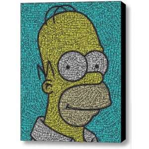  Homer Simpson The Simpsons characters Word Mosaic Framed 