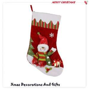   20 inch Handmade Snowman Christmas Gift Stocking, Gift surprise Holder