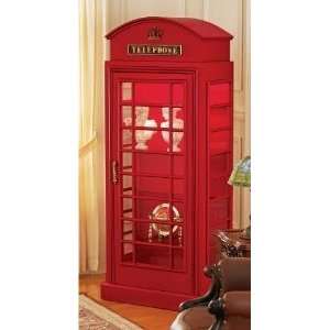   6ft British Collectible Telephone Booth Display Shelf
