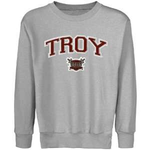  Troy University Trojans Youth Logo Arch Applique Crew Neck 