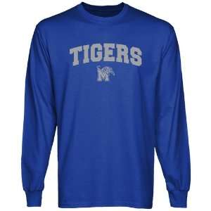  Memphis Tigers Royal Blue Logo Arch Long Sleeve T shirt 