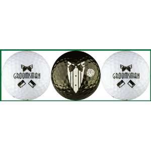  21 Groomsman/Black Tuxedo golf balls Toys & Games