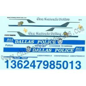   24 1/25 Texas, Dallas, San Antonio Police Decals