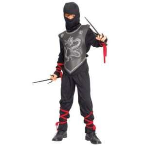   Black Ninja Dragon Childs Fancy Dress Costume S 122cms: Toys & Games