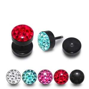  Blackline Crystal stone Ear Plug Jewelry