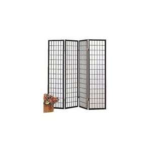   Coaster 4 Panel Partition Screen Black Room Dividers