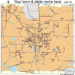  Street & Road Map of Louisville, Mississippi MS   Printed 