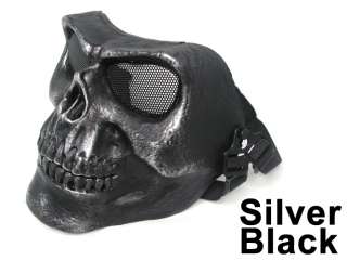   death skull safety mask silver black features description death skull